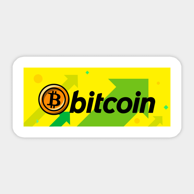 bitcoin uptrend typography, bullish trend, Sticker by Akman